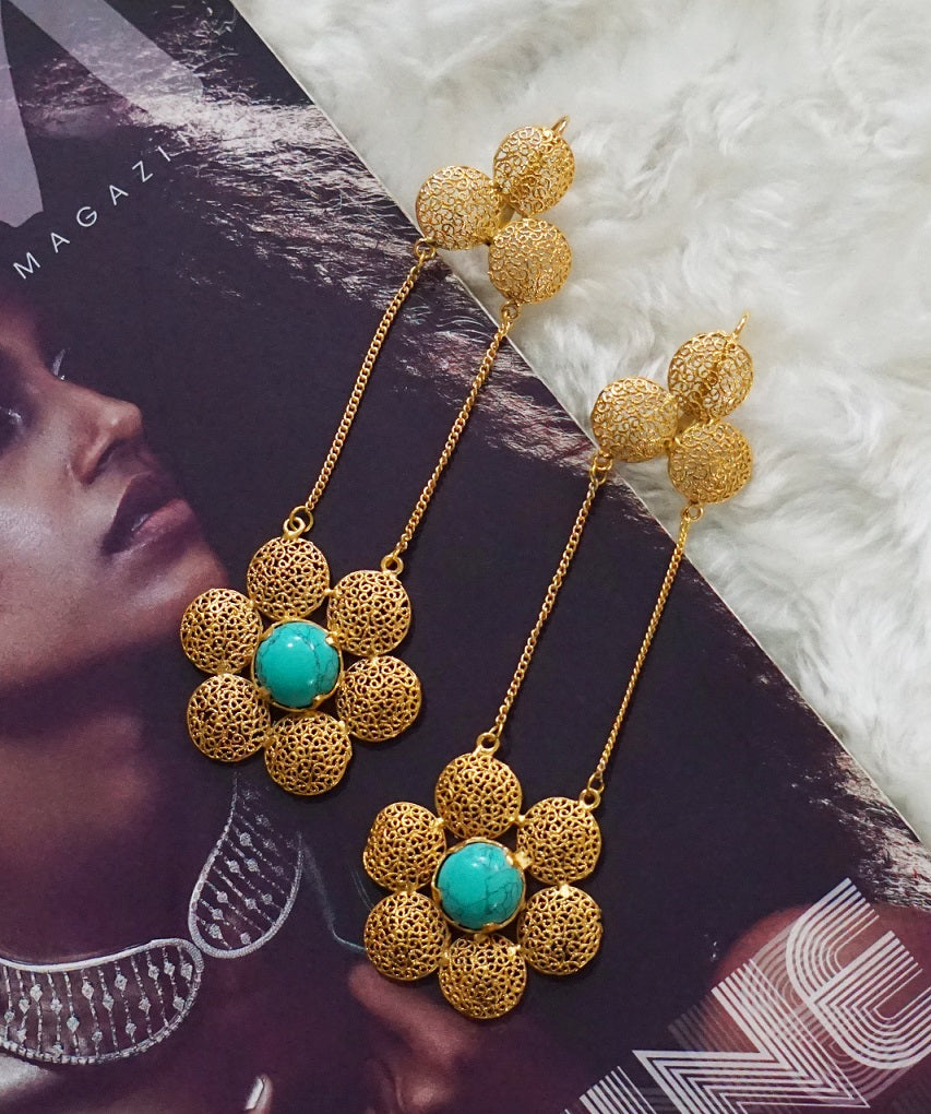 Turquoise Shoulder Dust Danglers