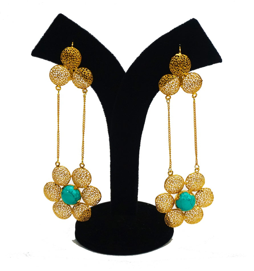 Turquoise Shoulder Dust Danglers