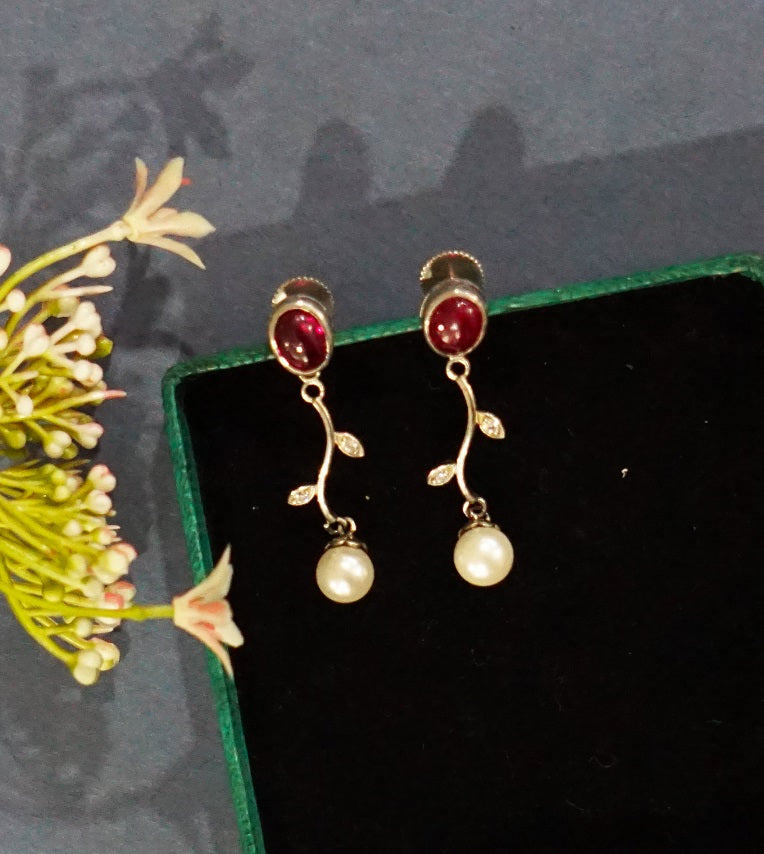 Red Leaf Dangler Earring