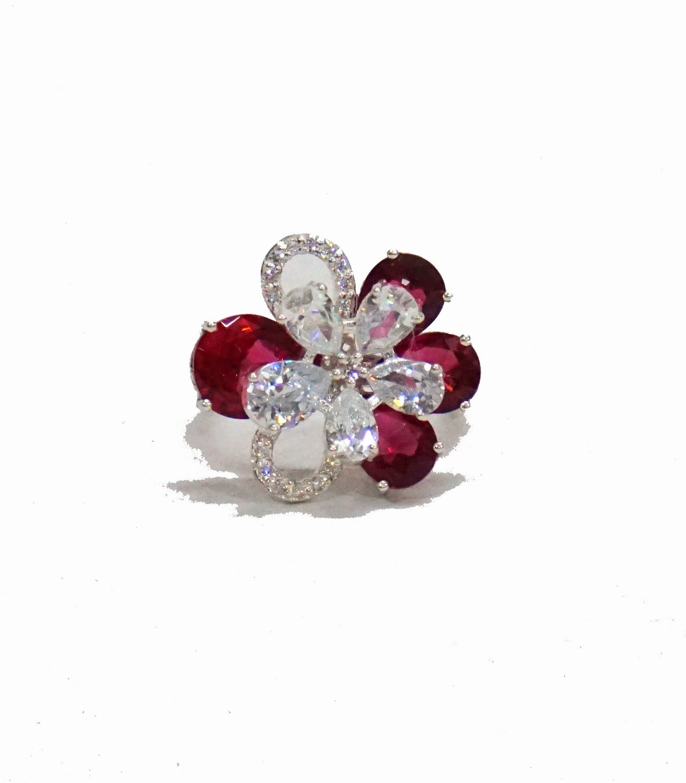 Red Flower Cocktail Ring
