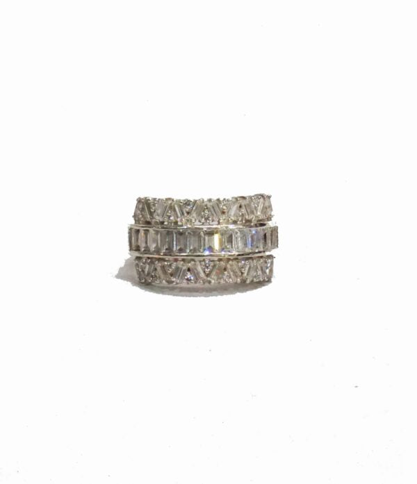 White Elegant Cocktail Ring