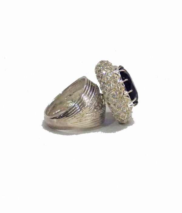 Blue Oval Princess Cocktail Ring