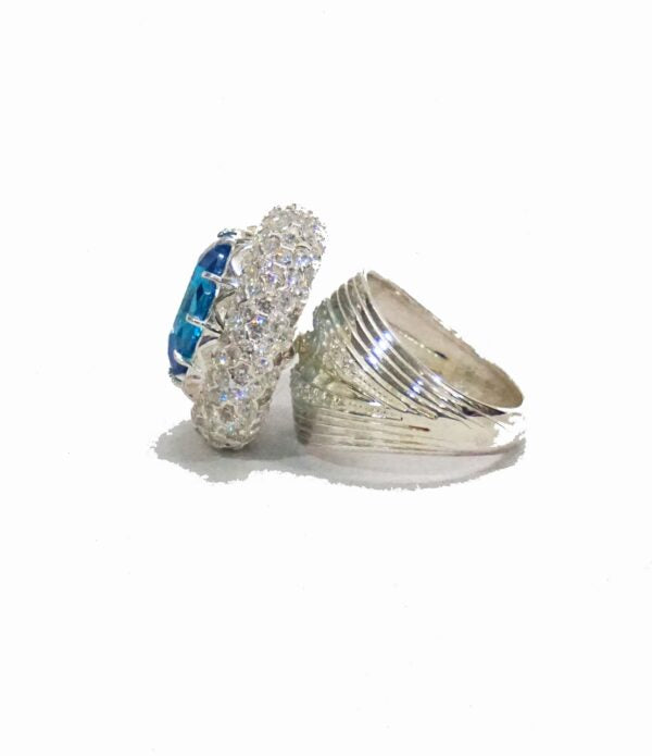 Aquamarine Oval Princess Cocktail Ring