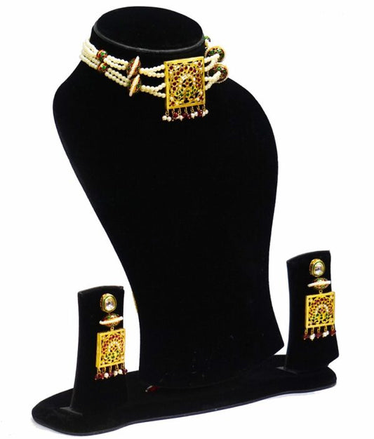 Aari Square Designer Necklace Set