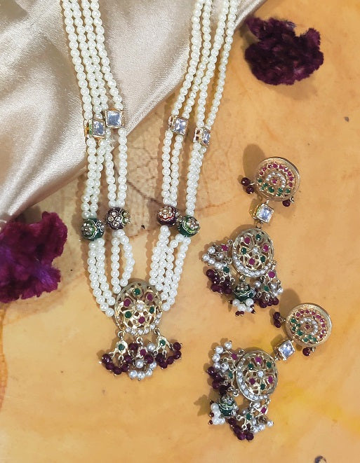 Aari Pearl Designer Necklace Set
