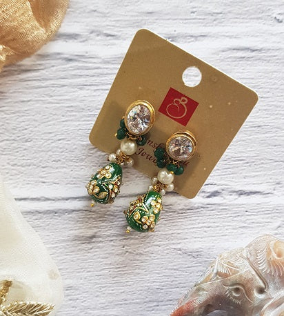 Green Onyx Drop Dangler