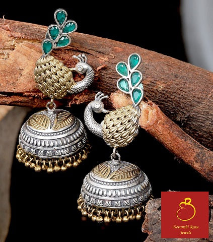 Alankar Chand Suraj Peacock Jhumki