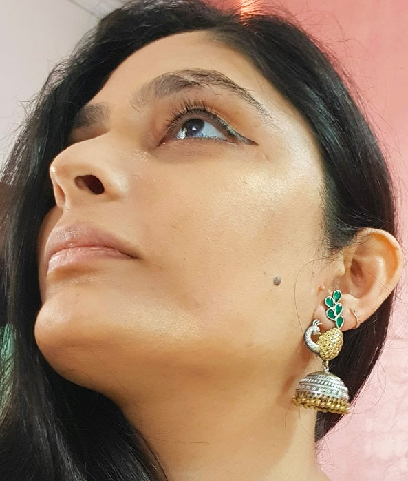 Alankar Chand Suraj Peacock Jhumki