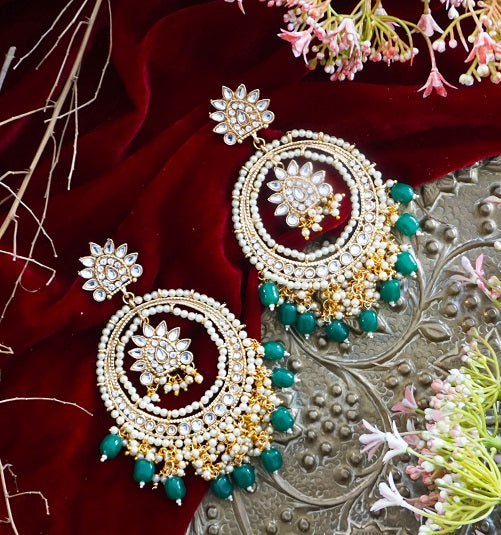 Alankar Green Bold Chandbali