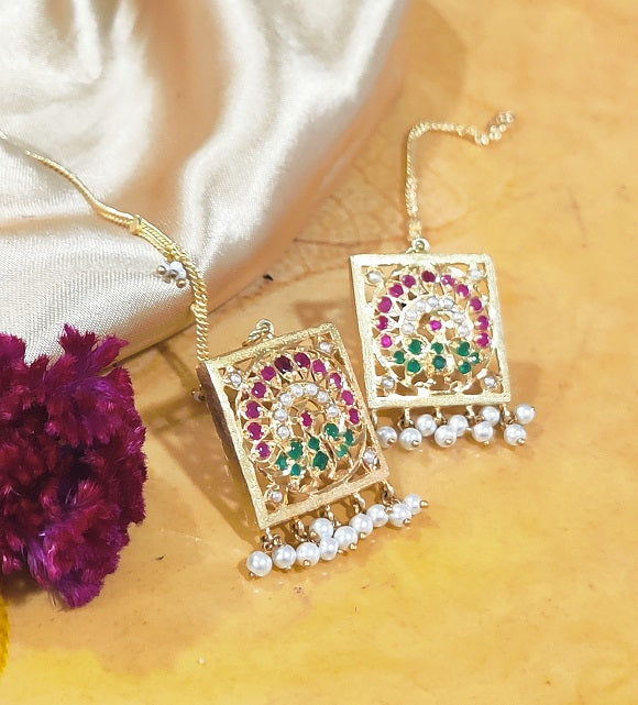 Aari Square White Studs