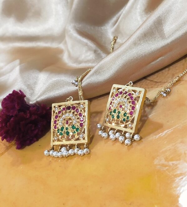 Aari Square White Studs