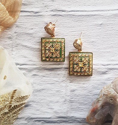 Green Onyx Painted Dangler