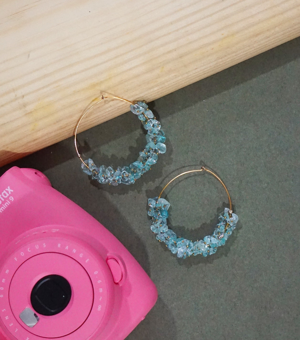 Aquamarine Round Dangler