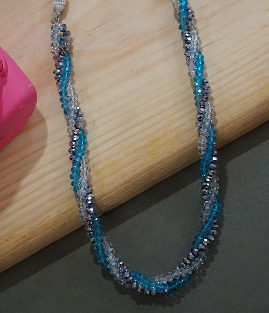 Blue Silver Twisted Necklace