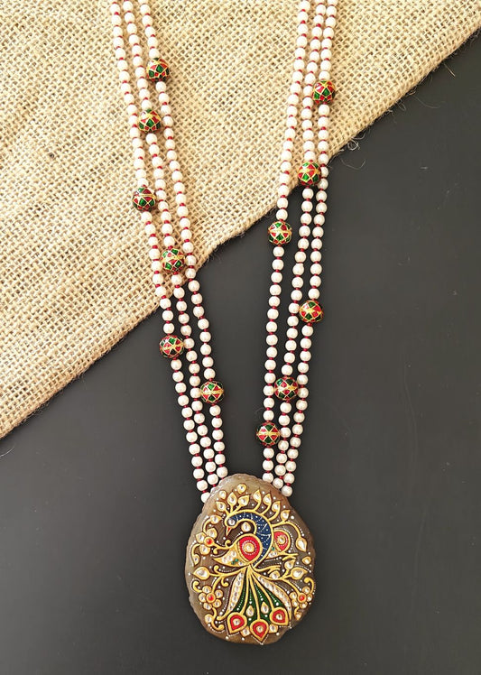Peacock Chalcedony Necklace