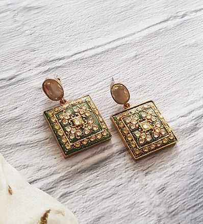 Green Onyx Painted Dangler