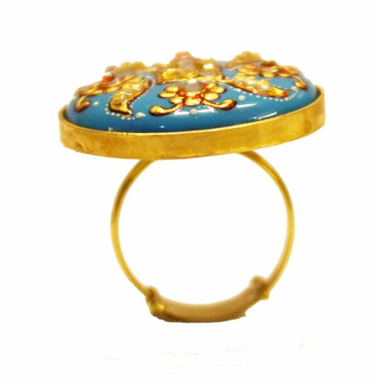 Turquoise Painted Ring