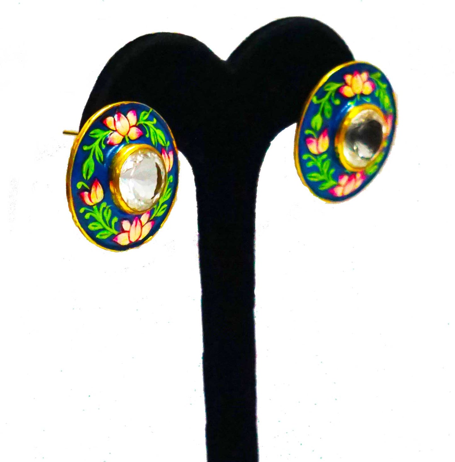 Blue Meenakari Stud