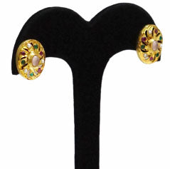 Aari Oval Pink Studs