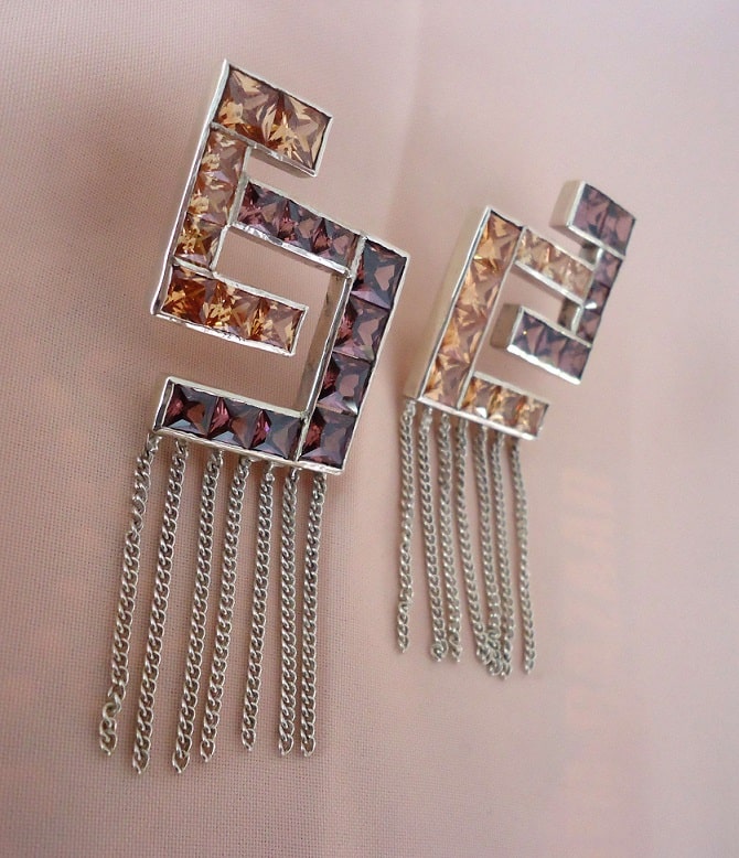 Citrine & Pink Musical Earrings