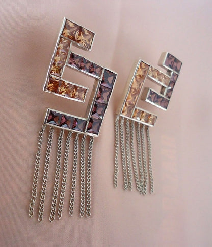 Citrine & Pink Musical Earrings