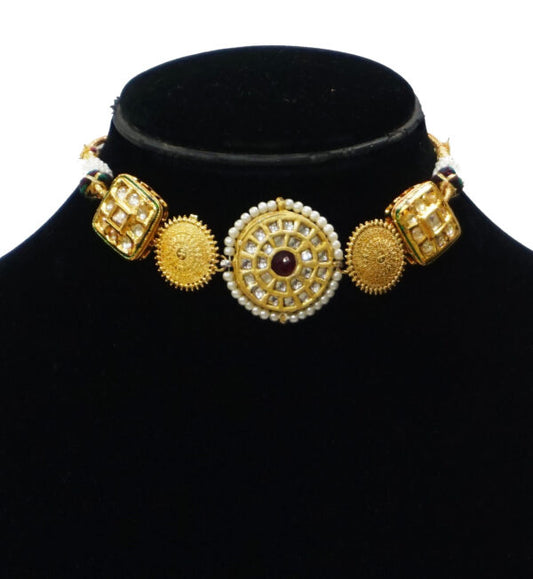 Alankar Kundan Red Chokar Set