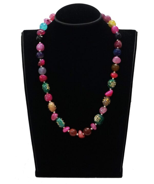 Mix Pink Kundan Beads Necklace