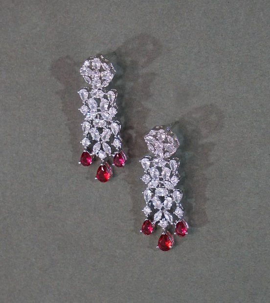 Alankar Red Diamond Necklace Set