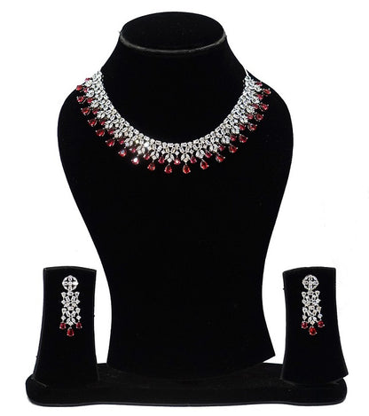 Alankar Red Diamond Necklace Set