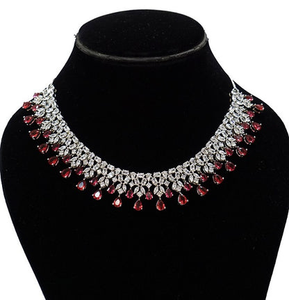 Alankar Red Diamond Necklace Set