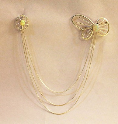 Fire Opal Brooch