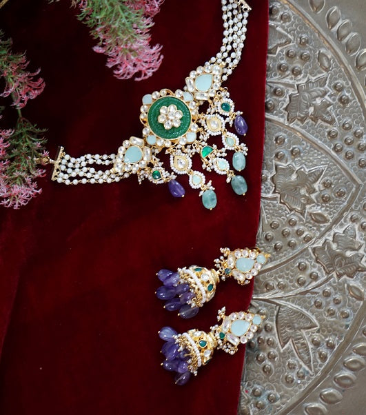 Alankar Green Kundan Necklace Set