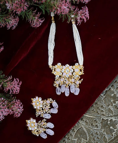Alankar Pink Kundan Necklace Set