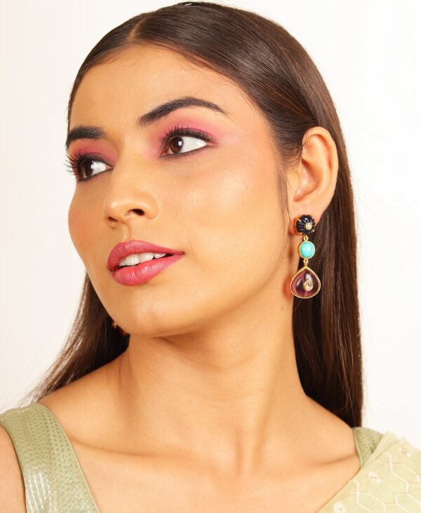 Amethyst Turquoise Dangler Earring