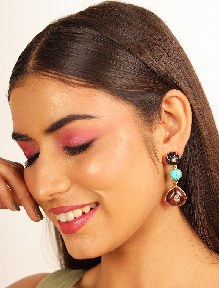 Amethyst Turquoise Dangler Earring