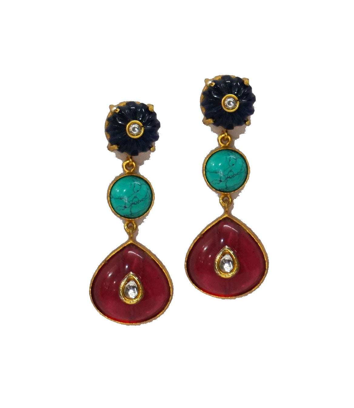 Amethyst Turquoise Dangler Earring