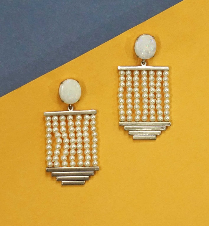 Fire Opal Hanging Earings