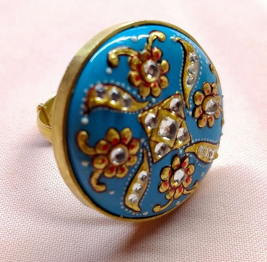 Turquoise Painted Ring