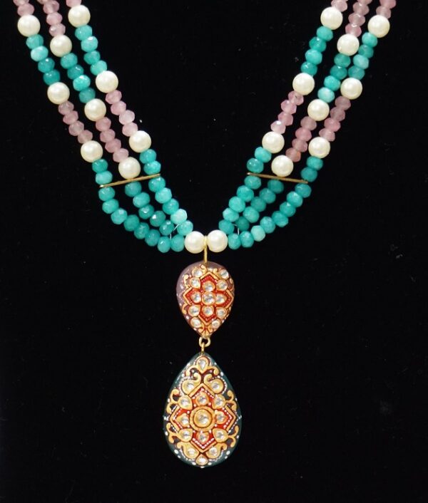 Aquamarine & Rose Quartz Necklace Set