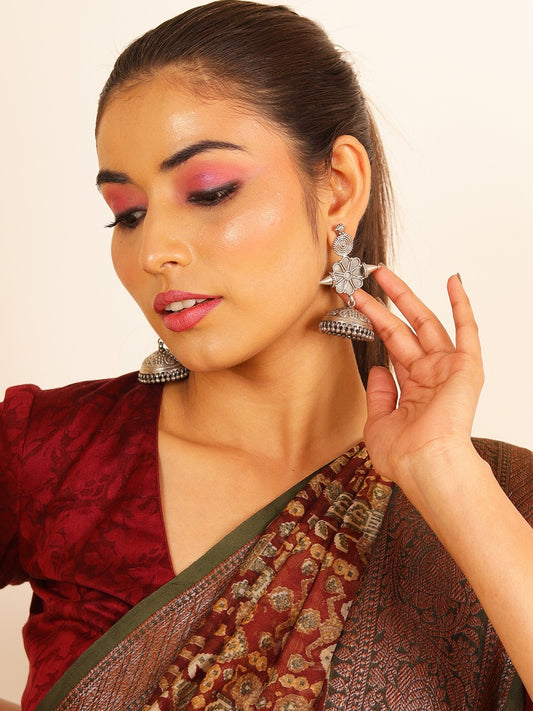 Oxidized Filigree Jhumka