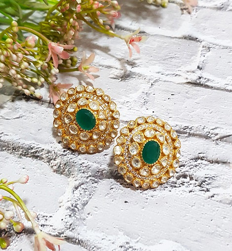 Green Moissanite Bridal Stud