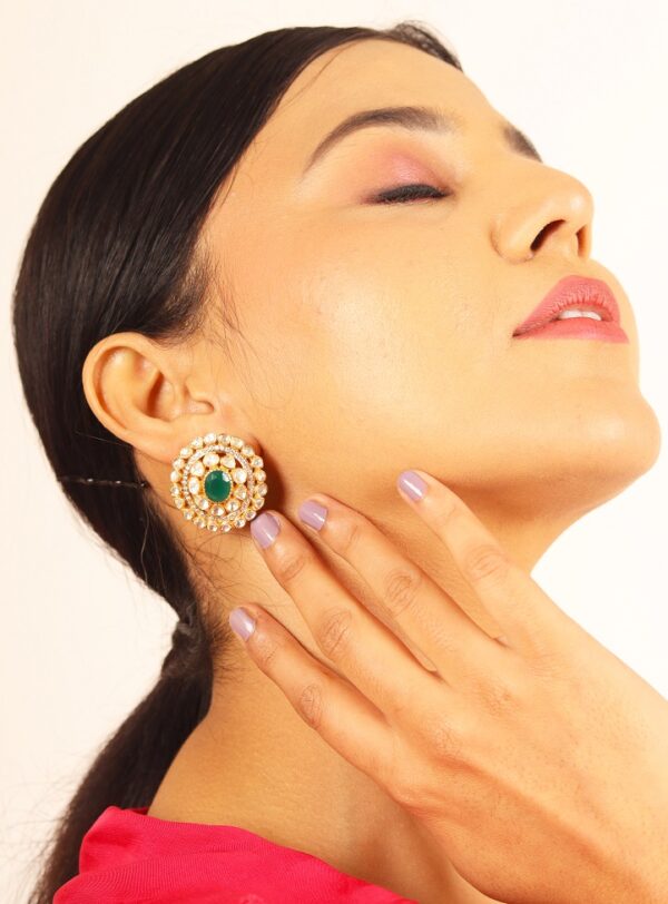 Green Moissanite Bridal Stud