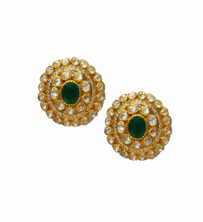 Green Moissanite Bridal Stud