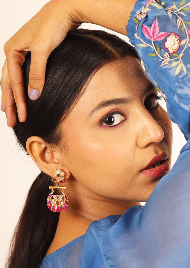 Pachi Crescent Kundan Earring