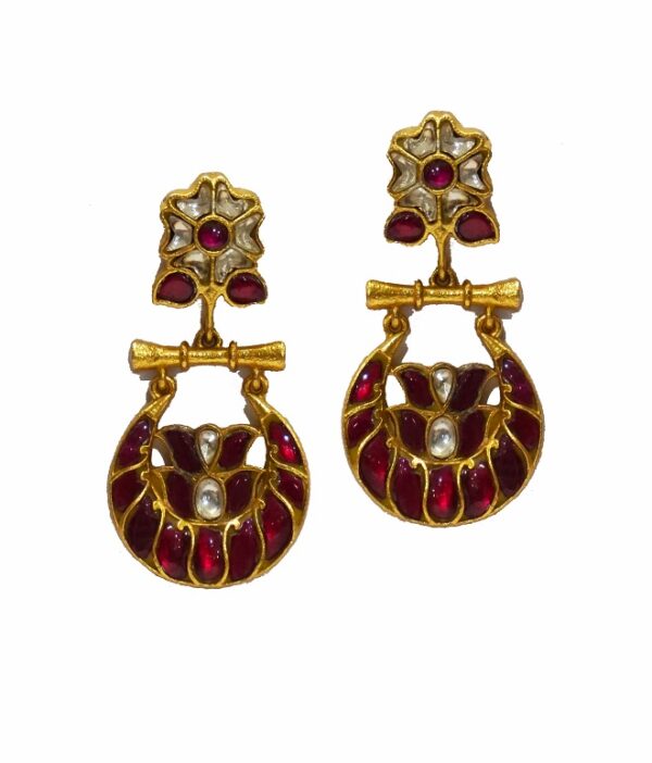 Pachi Crescent Kundan Earring