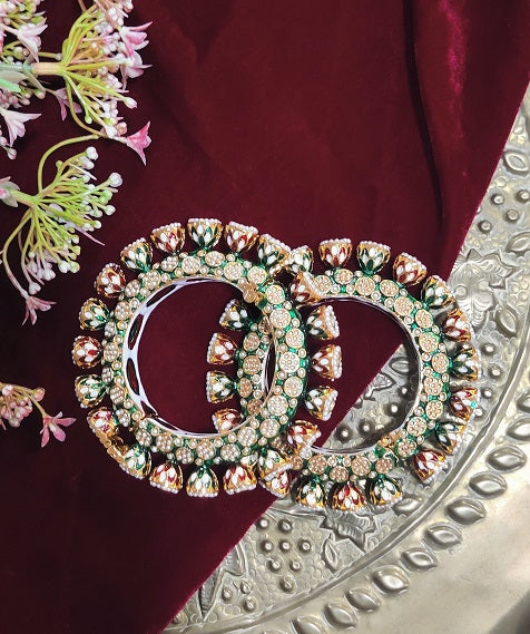 Alankar Green Meenakari Kada Set