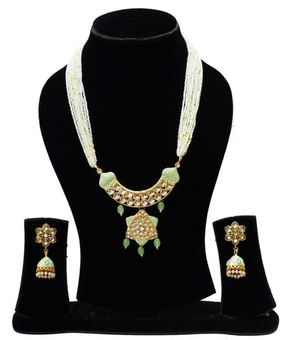 Alankar Mint Green Long Necklace