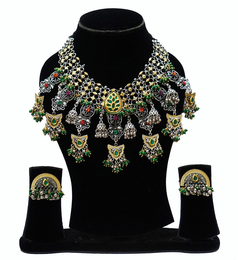 Alankar Tribal Princess Green Necklace Set
