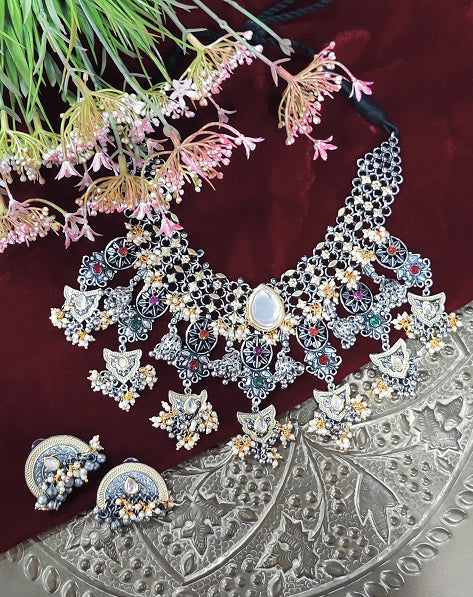Alankar Tribal Princess White Necklace Set