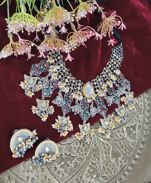 Alankar Tribal Princess White Necklace Set